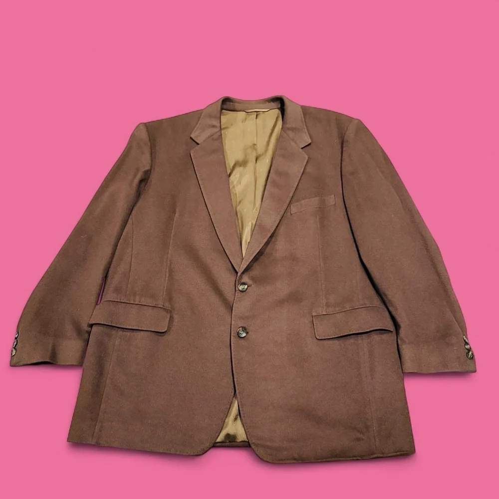 Vintage 80s 100% Cashmere Blazer Holland & Sherry Savile Row Tailored Jacket XL+